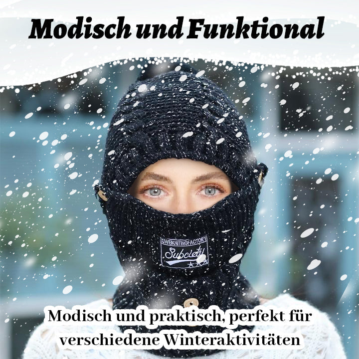 Biancat™ Winter Warme Mütze - 2 in 1 Maskenschal Gestrickter Hut (🔥Winter-Heißer Verkauf🔥)